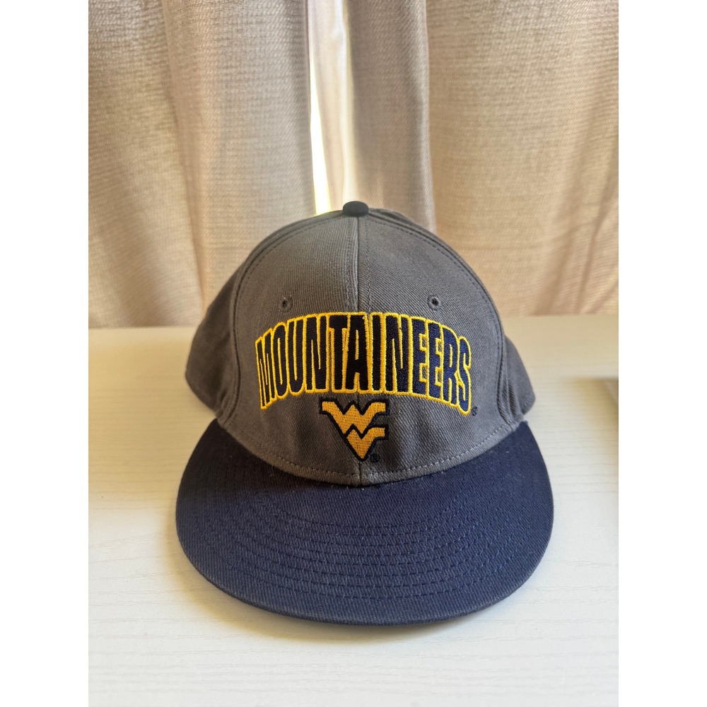 West Virginia Mountaineers Hat NCAA Signatures Grey Navy Blue Adjustable Cap WV